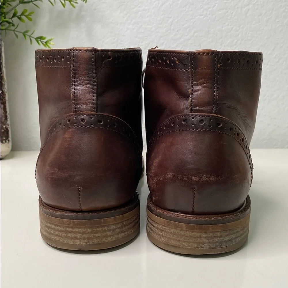 Blake McKay M‑Reid Brown Leather Wingtip Chukka Boots‎ Size 9.5 Lace‑Up REID Cognac Lace-Up Lug Men main image 4